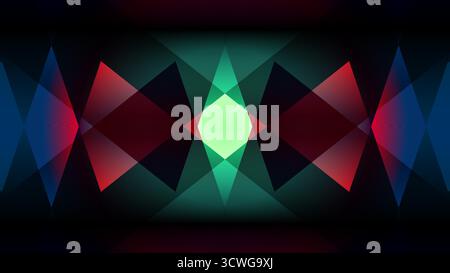 Dark abstract symmetrical diamond light pattern background Stock Vector