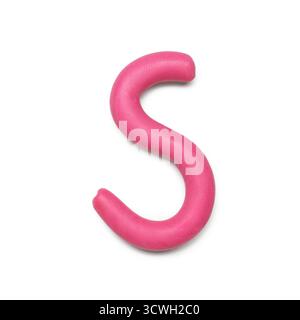 Letter S made of plasticine on white background Stock Photo