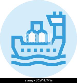 Drilling Boat Vector Icon Design Illustration Stock Vector
