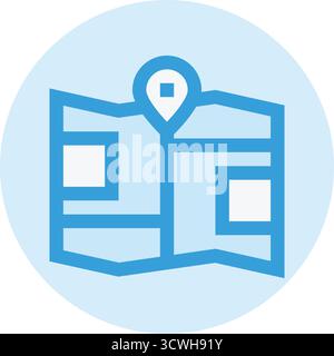 Tri Folded Map Vector Icon Design Illustration Stock Vector