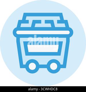 Coal Trolley Vector Icon Design Illustration Stock Vector
