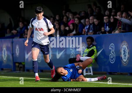Chelsea Women's Alyssa Thompson (left) in action during the Barclays