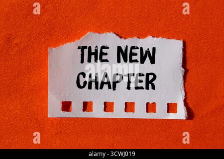 The new chapter message written on ripped green paper with pink ...