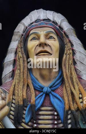 Native american indian statue Stock Photo