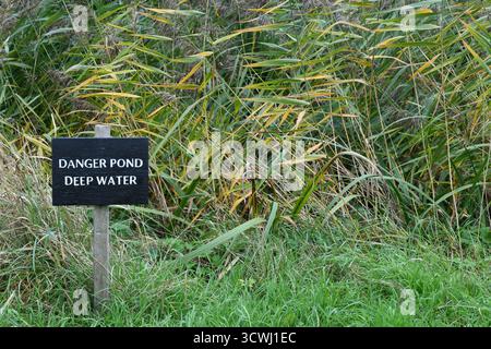 Danger deep water sign Stock Photo