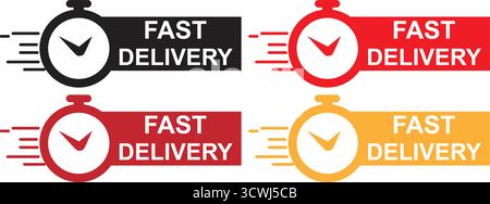 Express Delivery Symbols for Speedy Shipping and Quick Dispatch Stock Vector