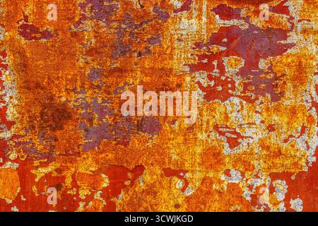 Flaking Red Paint on Rusty Metal Stock Photo