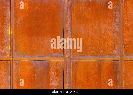 Rusty Metal Panels with Seams Stock Photo