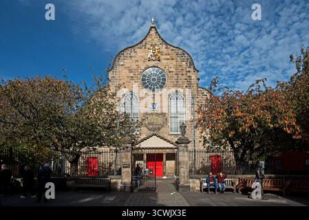 The 17th century Canongate Kirk on Edinburgh's Royal Mile. Stock Photo