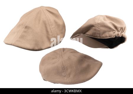 Light brown ascot cap isolated on a white background. Stock Photo