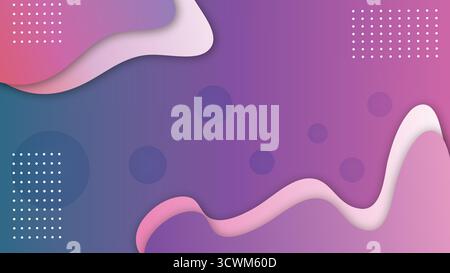 Abstract Purple and Pink Fluid Wave Background Stock Vector
