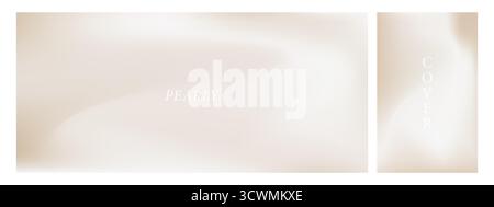 Pearly cream minimalistic vector background. Soft sandy gradient with abstract waves for luxurious neutral designs Stock Vector