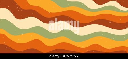 Zebra groovy color background. Wavy abstract trippy horizontal lines. Stock Vector