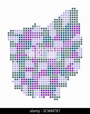 Ohio dotted map. Digital style map of the state on dark background ...