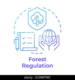 Forest regulation blue gradient concept icon Stock Vector