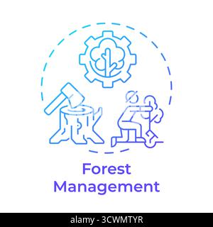 Forest management blue gradient concept icon Stock Vector