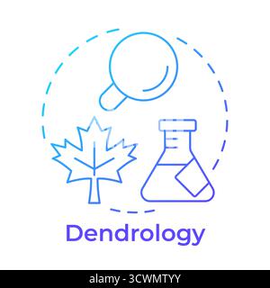 Dendrology blue gradient concept icon Stock Vector