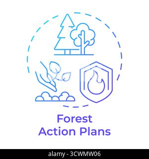 Forest action plans blue gradient concept icon Stock Vector