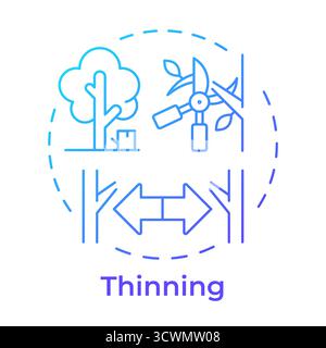 Thinning blue gradient concept icon Stock Vector