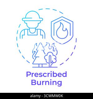 Prescribed burning blue gradient concept icon Stock Vector