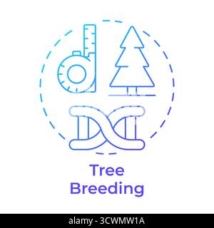 Tree breeding blue gradient concept icon Stock Vector