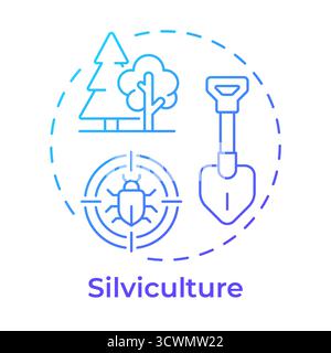 SIlviculture blue gradient concept icon Stock Vector