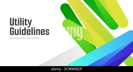 Creative Background with Green and Blue Blend Wavy Lines. Template for Advertising, Branding, Cover, Card, Label or Poster Design Stock Vector