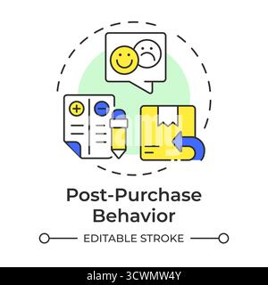 Post-purchase behavior multi color concept icon Stock Vector