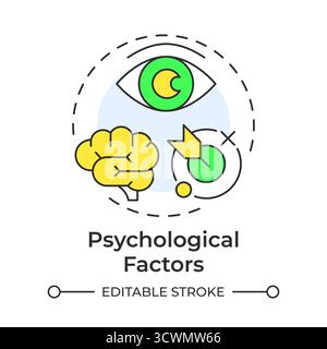 Psychological factors multi color concept icon Stock Vector