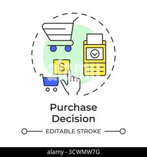 Purchase decision multi color concept icon Stock Vector