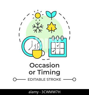 Occasion or timing multi color concept icon Stock Vector