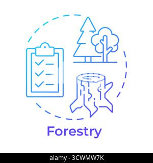 Forestry blue gradient concept icon Stock Vector