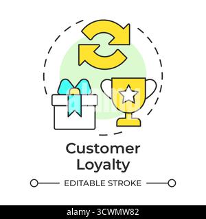 Customer loyalty multi color concept icon Stock Vector