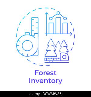 Forest inventory blue gradient concept icon Stock Vector