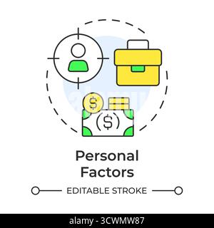 Personal factors multi color concept icon Stock Vector