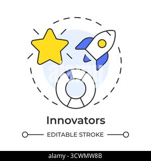 Innovators multi color concept icon Stock Vector
