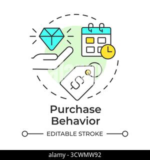 Purchase behavior multi color concept icon Stock Vector