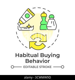 Habitual buying behavior multi color concept icon Stock Vector