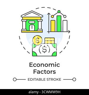 Economic factors multi color concept icon Stock Vector
