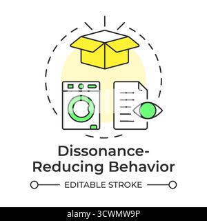 Dissonance-reducing behavior multi color concept icon Stock Vector