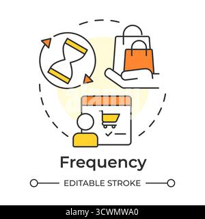 Frequency multi color concept icon Stock Vector