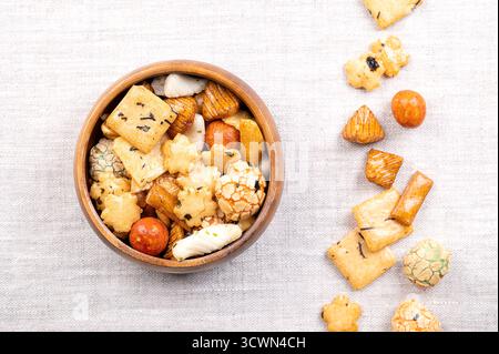 Arare Japanese rice crackers Stock Photo - Alamy