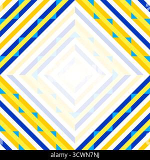 Hypnotic diamond shapes, optical illusion, seamless geometric vector pattern . Bold abstract design background, fabric, wallpaper, cover design Stock Vector