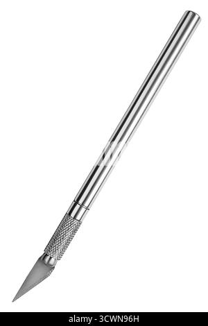 Steel detail pen knife isolatede on white background Stock Photo