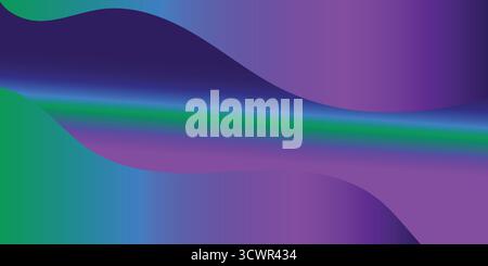 Vibrant Abstract Gradient Waves Background With Purple, Green, and Blue Ribbons and Flowing Colors. Stock Vector