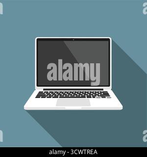 Modern laptop digital business and technology concepts illustration Stock Vector