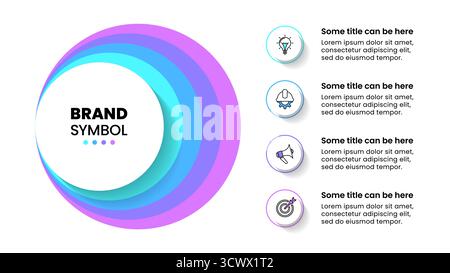 Infographic template with icons and 4 options or steps. Can be used for workflow layout, diagram, banner, webdesign. Vector illustration Stock Vector