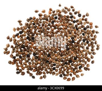 Buckwheat grains pile isolated on white background Stock Photo