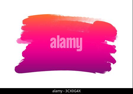 Brush label stripe purple pink. Pink watercolor hand drawn isolated stroke vector stain on white background. Water color wet brush paint aquarelle ill Stock Photo