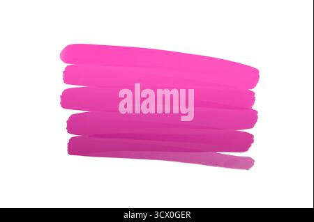 Brush label stripe purple pink. Pink watercolor hand drawn isolated stroke vector stain on white background. Water color wet brush paint aquarelle ill Stock Photo